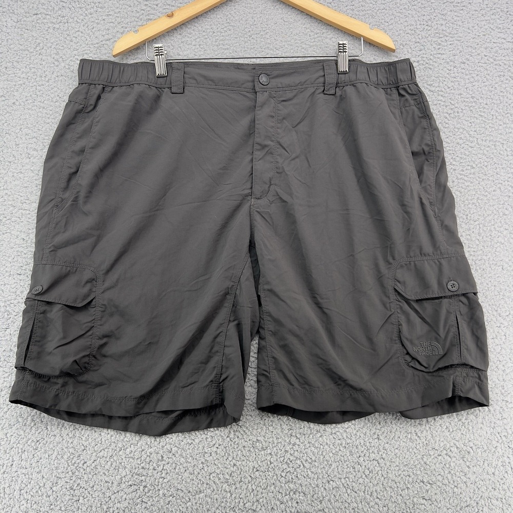 The North Face Shorts Mens 2XL Cargo Nylon Hiking Lightweight Tech Snap Gray